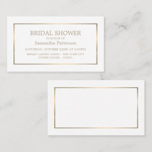 Modern White & Gold Bridal Shower Invitation
