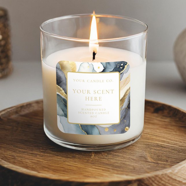 Modern White Gold Elegant Watercolor Candle Label (Creator Uploaded)