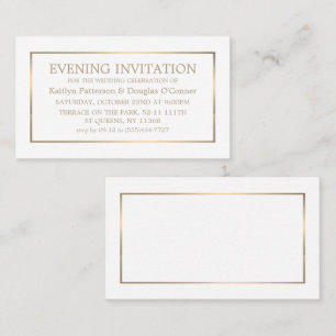 Modern White & Gold Evening Invitation