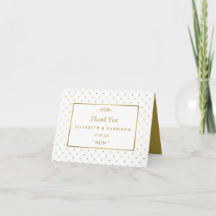 Modern White & Gold Foil Effect Wedding Thank You Card