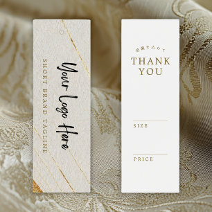 Modern White Gold Horizontal Logo Price Tag Mini