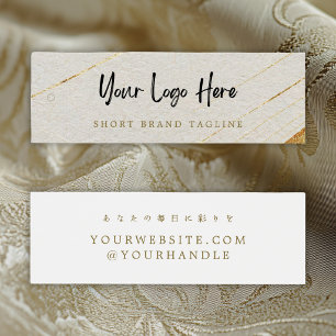Modern White Gold Logo Brand Hang Tag Mini