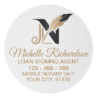 Modern white Gold Notary Loan Signing Agent Custom