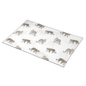 Modern White Golden Leopard Jungle Animals Placemat (On Table)