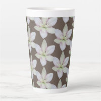 Modern White Golden-rayed lily Flower Pattern  