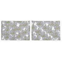 Modern White Golden-rayed lily Flower Pattern