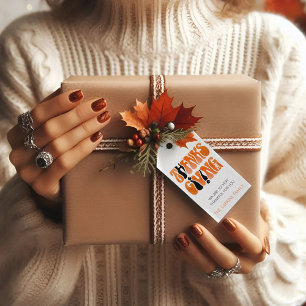 Modern White Graffiti Thanksgiving Autumn Fall  Gift Tags