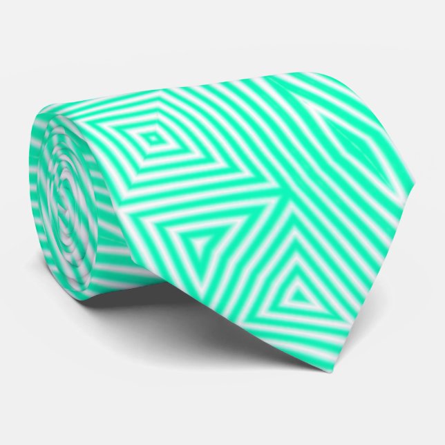 MODERN WHITE & GREEN  &  CUTE NECK TIE (Rolled)