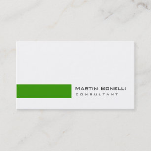 Modern White Green Simple Consultant Business Card