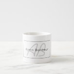 Modern White Grey & Black | Cool Name & Monogram Espresso Cup<br><div class="desc">Modern monogrammed name or brand.</div>