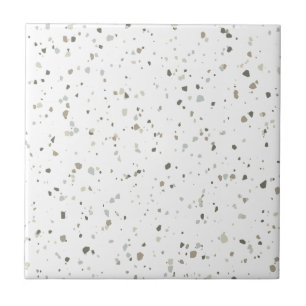 Modern White Grey Brown Terrazzo Tile