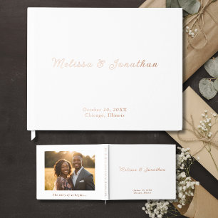 Modern White Guest Book Photo Foil Guestbooks