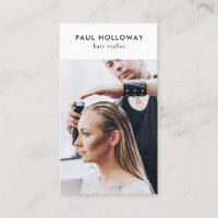 Modern white hair stylist photo simple elegant
