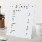 Modern White Hair Stylist Price List Service Menu
