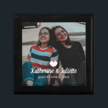 Modern White Heart Best Friend Friendship Photo Gift Box<br><div class="desc">Cute and modern jewellery box celebrating your friendship with your bestie. Add a photo,  your names and the year you met to create a one-of-a-kind gift.</div>