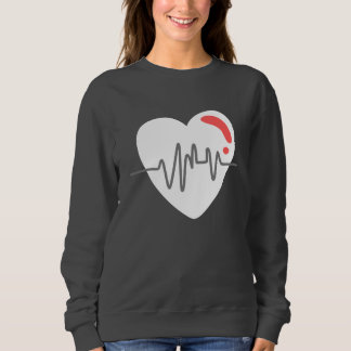 Modern white heartbeat women grey sweatshirt