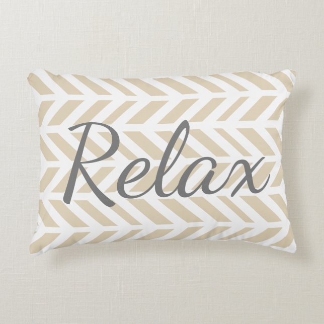Modern White Herringbone Relax Decorative Cushion (Front)