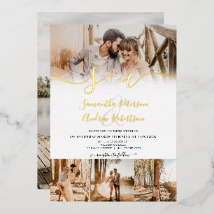 Modern white initials script 5 photos wedding