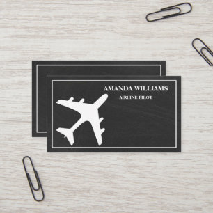 Modern White Jet Aircraft Airline Aeroplane Pilot Business Card