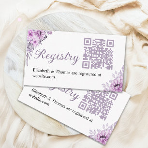 Modern White & Lavender Bridal Shower  Enclosure Card