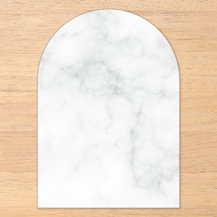 Modern White Marble Acrylic Invitations