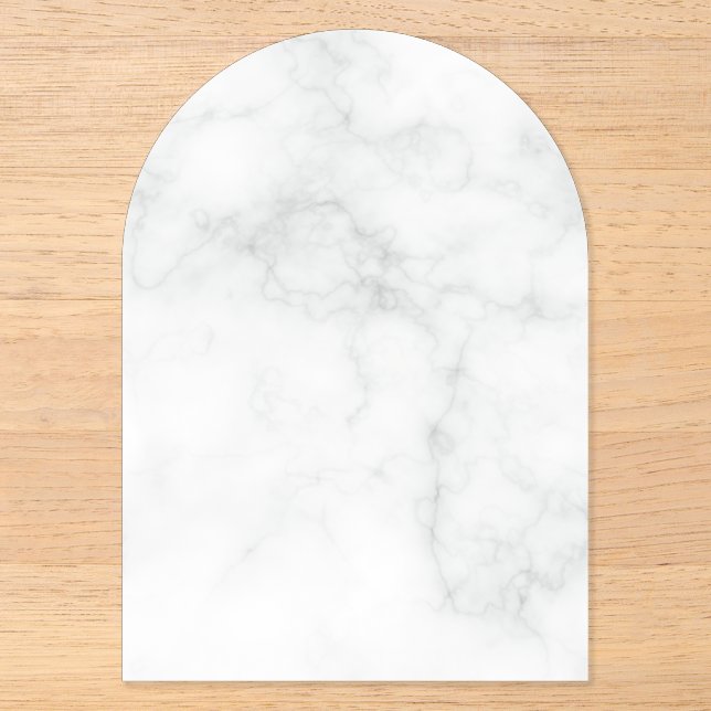 Modern White Marble Acrylic Invitations (Front)