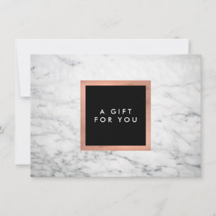 Modern White Marble and Rose Gold Gift Certificate