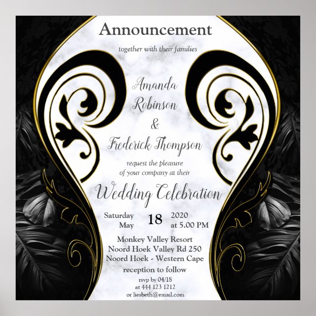 Modern White - Marble Black Abstract Poster (Front)