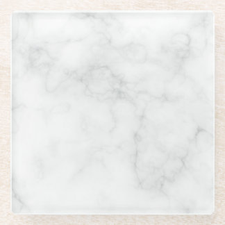 Modern White Marble Glass Coaster