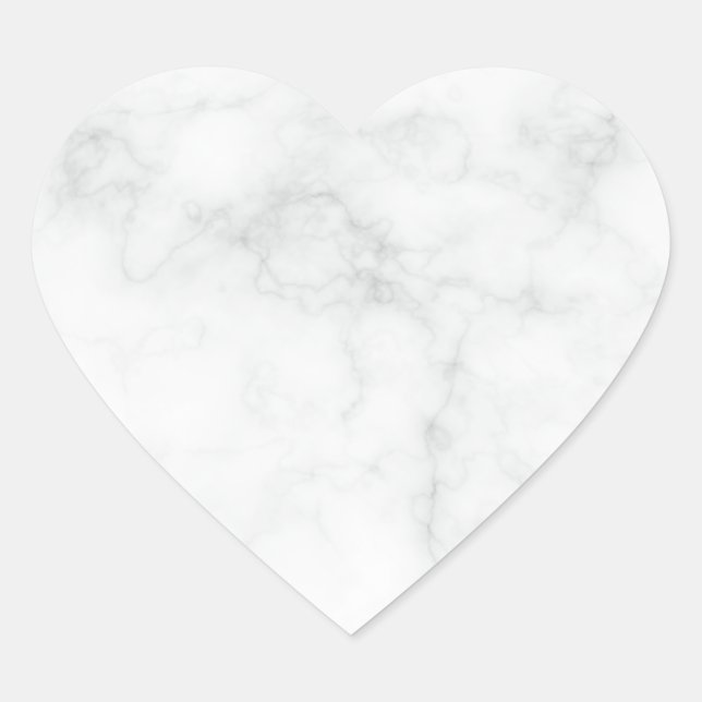 Modern White Marble Heart Sticker (Front)