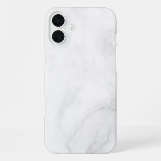 Modern White Marble iPhone 16 Plus Case