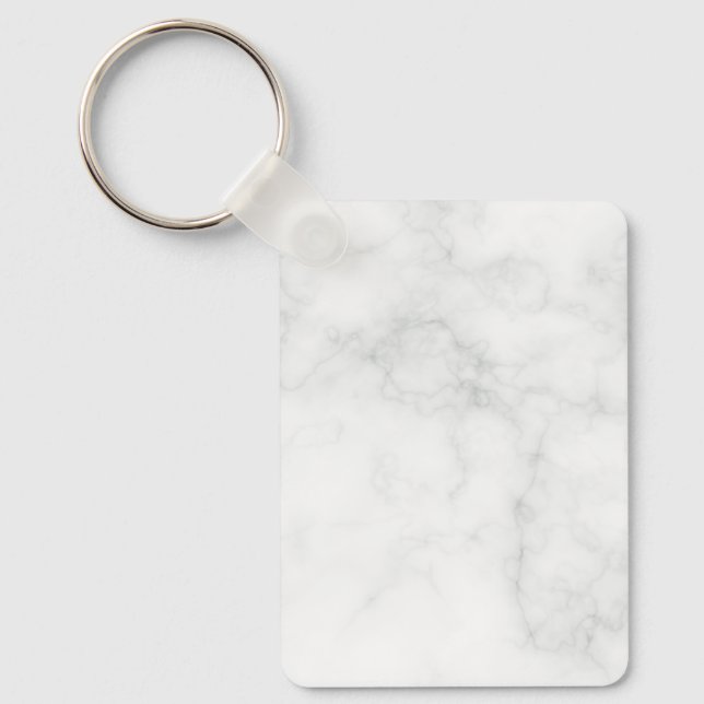 Modern White Marble Key Ring (Front)