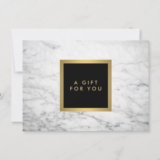 Modern White Marble Luxury Gift Certificate (Front)