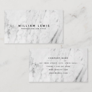 Modern White Marble Minimalist Business Card