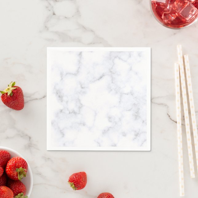 Modern White Marble Napkin (Insitu)