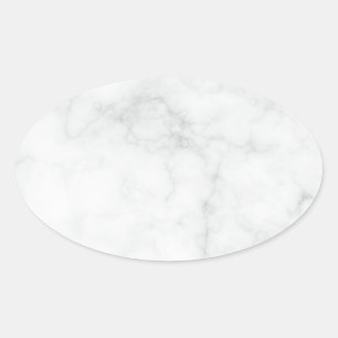 Modern White Marble Oval Sticker