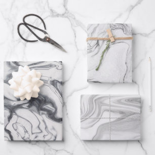 Modern White Marble Pattern Wrapping Paper Sheet
