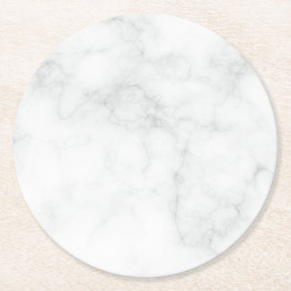 Modern White Marble Round Paper Coaster
