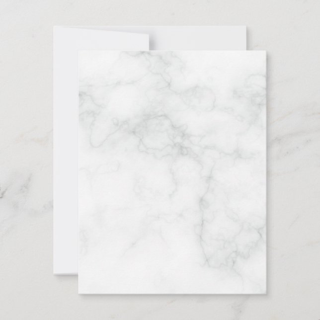 Modern White Marble Save The Date (Front)