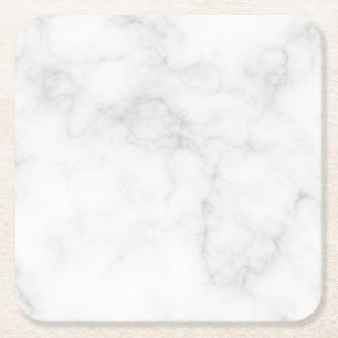Modern White Marble Square Paper Coaster