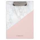 Modern White Marble with Pink Block Custom