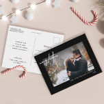 Modern White Merry Christmas Lettering Photo Black Postcard<br><div class="desc">Celebrate Christmas this year with these modern simple holiday postcards.</div>