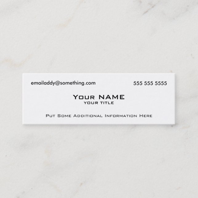 Modern White Mini Business Card (Front)
