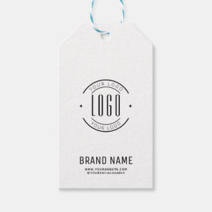 Modern white minimalist logo business  gift tags