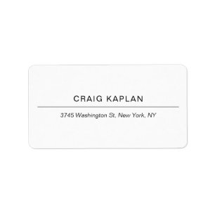 Modern White Minimalist Plain Professional Unique Label