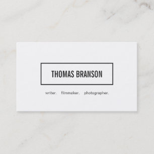 Modern White Minimalist Professional Rectangle 2 Business Card