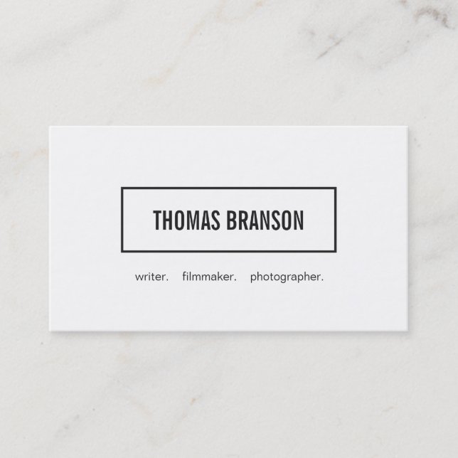 Modern White Minimalist Professional Rectangle 2 Business Card (Front)