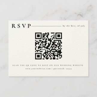 Modern White Minimalist RSVP QR Code Invitation