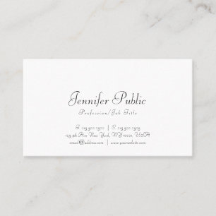 Modern White Minimalist Template Elegant Trendy Business Card