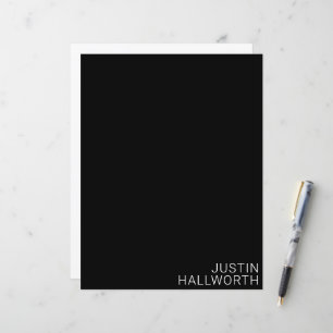 Modern White Name on Black